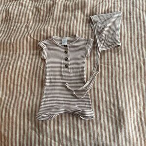 Lou Lou & Company “Vivian” Romper and Bonnet Set